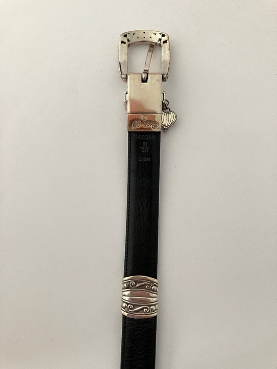 Brighton reversible belt // hinged black and brown // silver tone hardware main image 6